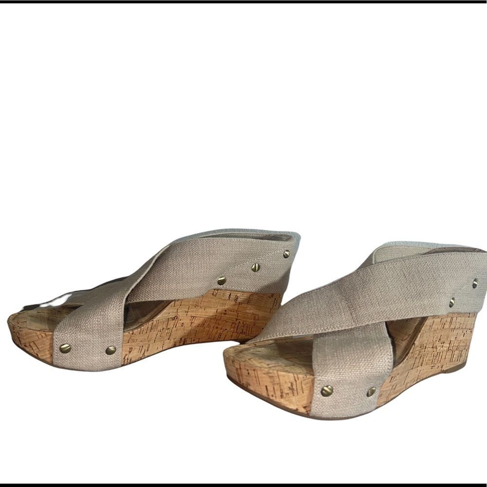 Lucky Brand sz 9 cork wedge sandals